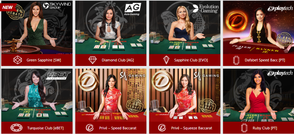 Games with a live dealer DafaBet